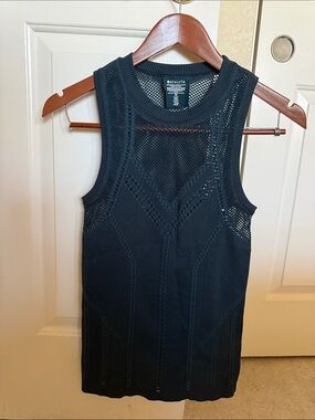 Athleta Teal Sleeveless Mesh-Knit Tank